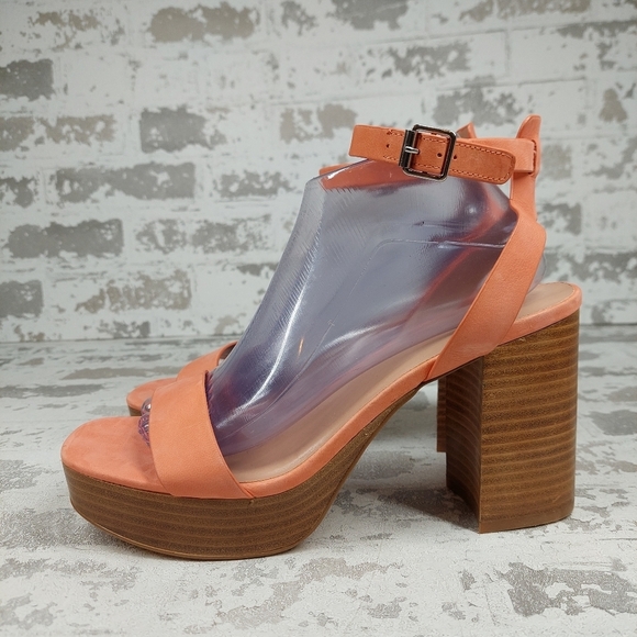 Nordstrom Shoes - New Nordstrom Anita Leather Peach Platform Ankle Buckle Sandals B130